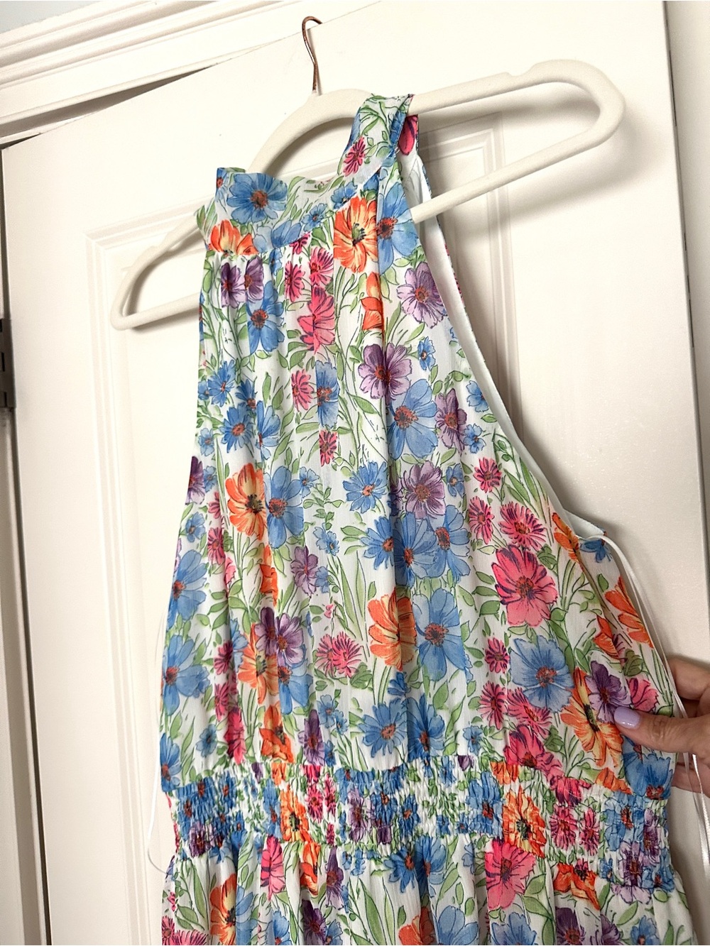 NWT Sugarlips Floral Halter Maxi Dress in Blue-Multicolor - Picture 7 of 9